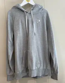 Gymshark Gray Fleece Lined Pullover Hoodie | Athletic Logo Sweatshirt Size M
