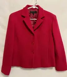 Lafayette 148 Raspberry Wool Woven 3 Button Blazer‎ Size 10P