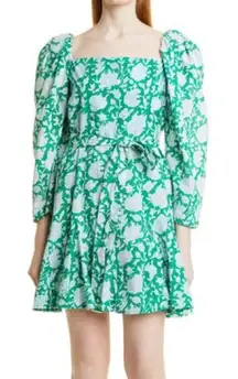 Mille Anais Belted Mini Dress Green Zinnia Size Medium NWOT