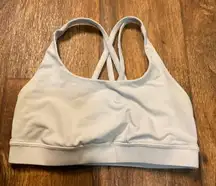Lululemon Energy Sports Bra Size 6 White Criss Cross Back Workout Womens Athletc