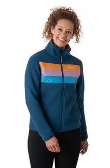 Cotopaxi Womens S Teca Fleece Full-Zip Jacket Blue Orange Camping Hiking