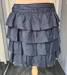 Banana Republic Chambray Tiered Ruffle Skirt‎