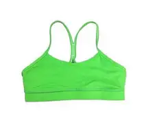 lululemon flow y bra bright green soulcycle sports bra women’s size 6 nulu yoga