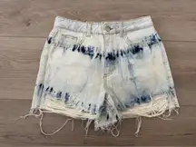 Zara Stylish Tie-Dye Denim Shorts