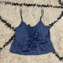 Navy Blue Satin Camisole Top NWT