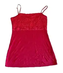 Maurices Red Camisole Top with Lace SZ S #1236