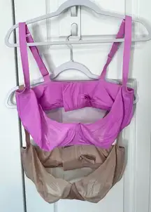 LOT OF 2 SKIMS Women's Sheer Balconet Style Bras - Hot Pink and Tan 40DDD