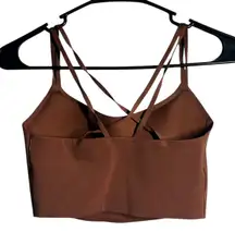 Offline by Aerie Real Me Strappy Sports Bra Crop Top Brown Size S