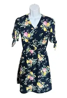 NWT Womens Wishful Park Navy Blue Whimsical Floral Print Shift Dress - Sz S