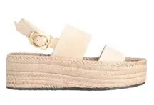 Rag & Bone Odyssey Suede Wedge Sandal Beige Leather Platform Sandals Size 8