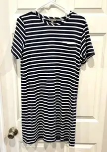Lilla P Blue and‎ White Striped T Shirt Dress size Small