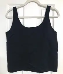 Alec Les Filles black crop top built in bra women’s L/XL activewear shapewear