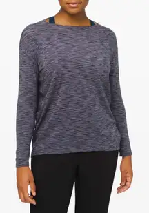 Lululemon Back In Action Long Sleeve Relaxed Fit in Purple Size 12 Yoga Pilates