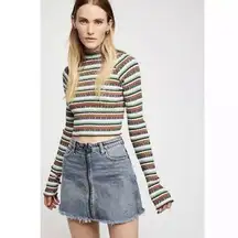 WE THE FREE Zip It Up Denim Skirt 