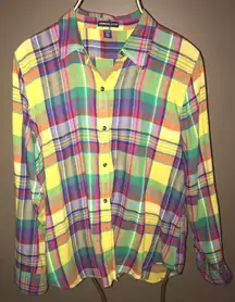 American Living Multi-Colored  Button Down Shirt