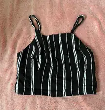 Hollister Black & White Striped Tank Top