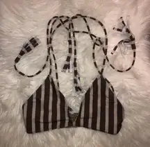 SWIMWEAR 2020 Collection Brown Striped Tijuca Bikini Top
