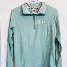 VS PINK 1/4 Zip Sweatshirt Pullover Logo Small