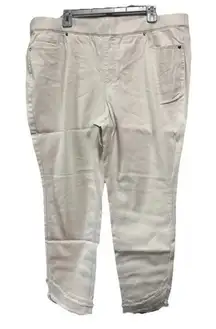 Isaac Mizrahi Live Women’s Plus 22W Stretch Ankle Pants Beige Pull On A590036