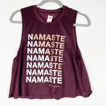 Spiritual Gangster Namaste Graphic Print Pattern Work Out Tank Top Shirt Purple