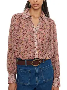 Ba&sh Maxence Button Up Blouse Shirt Beige