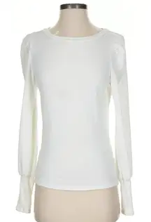 Women’s‎ Alya Elegant White Puff Sleeve Fitted Top Super Soft Size XS