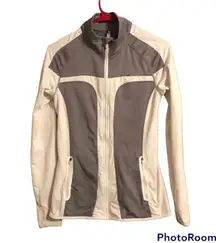 Fabletics Woman’s Casual White & Gray Casual Athletic Sporty Zip Up Jacket