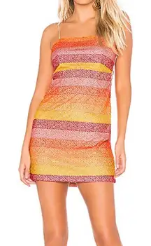 Show Me Your Mumu Clarissa Mini Dress in Fiesta Sunset Stripe Small