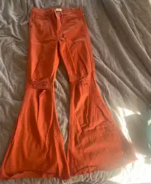 Orange Flare Jeans