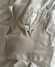 aritzia tna cropped waffle tank