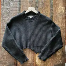 Wild Honey Distressed Cropped Sweater