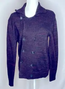 H&M Cardigan Sweater Double Breasted Wool blend purple size Small
