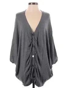 Express | Grey Cashmere Blend Plunge Oversized Button Down Cardigan Size S Small