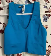 Athleta Vibrant Blue Ribbed cropped Tank