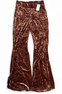Torrid Brown Crushed Velvet Flare Pants, Women's Size 0X