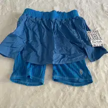 Free People nwt new  movement blue skort size extra small XS