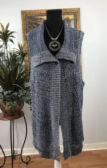 Westbound Women Cardigan Sweater 2X Sleeveless Tunic Knit Y2K Boho One Button