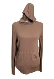 COMMANDO Luxury Riba Hoodie Sweatshirt Nude Brown Pima Cotton Women’s Size L