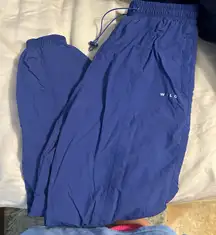 Wilo The Label Parachute Pants in the "Surf The Web" blue color