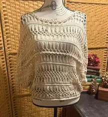 Elegant Cream crochet macramé top