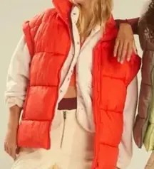 NWT Free People FP Movement In A Bubble Puffer Vest in Flame Size xs