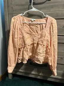 American Eagle Cropped Flowy Long Sleeve