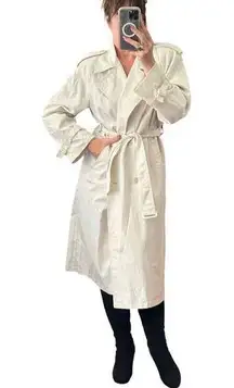 Vintage London Fog Winter White Belted Rain Trench