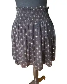 Mudd Boho Smocked Waist Mini Skirt – Black & White Pattern