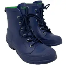 Mikenna-Bo-Rai Boots Women's Size 6B Navy Blue Green Rubber Rain