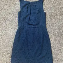 Navy blue lace bridesmaid dress