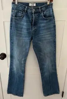Free People Button Fly Boot Cut Jeans. Size 28.