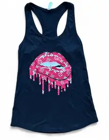 Tank Top with Red Lip Print