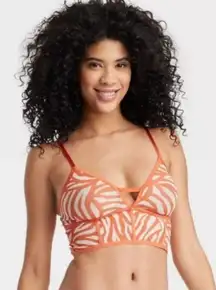 Auden Women Mesh Brallete printed - Orange Size Medium 