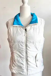 Aeropostale Puffer Vest Logo Y2K 2000s Preppy Retro Snow Bunny White Medium